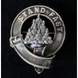 Scottish clan badge, 'Stand Fast'. Unmarked but probably silver