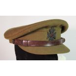 Rifle brigade WW2 officers hat with kings crown officers hat badge.