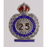 Sweetheart - silver & enamel badge, 25th (County of London) Cyclist Battn; hallmarked JAR Birm.