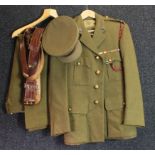 WW2 Officers uniform to a Lieut in the RAOC complete with jacket trousers Sam Brown and hat.