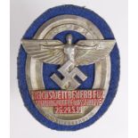 German NSFK large Rally event badge 26th to 29th May 1939, pinback