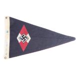 German Deutches Youth Pennant with HJ on reverse