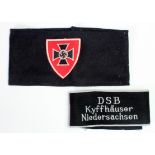 German DSB Kyffhauser Niedersachden arm band with veterans arm band.