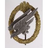 German Army Parachutists badge, Junker Berlin maker marked