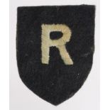 Cloth Badge: R Force - Operation Fortitude South scarce WW2 embroidered felt formation sign badge in