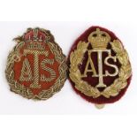 Badges an ATS Officers bullion cap badge & brass ORs ditto.