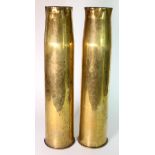 WW1 large brass shell cases (trench art) recovered from the Somme Battlefield area France (2)