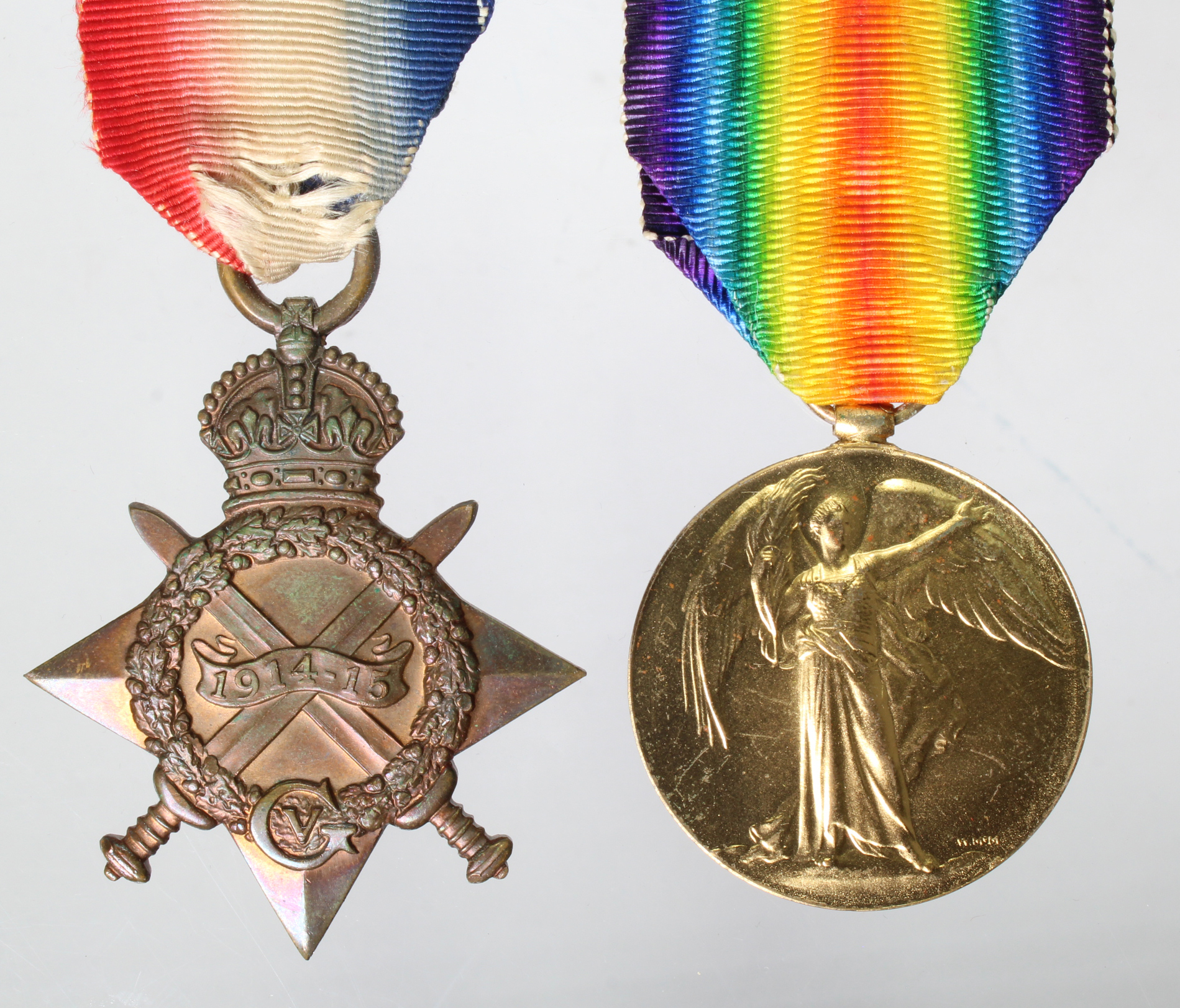 1915 Star and Victory Medal to Z/2806 Pte S Theobold Rifle Brigade. Killed In Action with 13th Bn