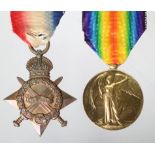 1915 Star and Victory Medal to Z/2806 Pte S Theobold Rifle Brigade. Killed In Action with 13th Bn