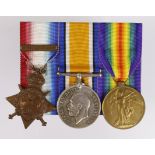 1914 Star Trio with original Aug-Nov clasp to 2515 Pte W Inglis R.Highlanders (BWM suspender