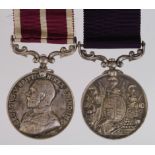 Army LSGC Medal QV named (7167 Sergt J O'Reilly RE), and Meritorious Service Medal GV (swivel