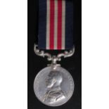 Military Medal GV, naming neatly erased. NEF