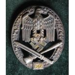 German General Assault badge for "50" Engagements, in fitted case