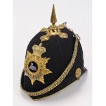 Lincoln Regiment Officers Blue Cloth Helmet, QVC Plate