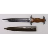 German NPEA Students dagger, with correct green scabbard, Mehr Sein als Acheinen motto and Karl