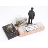 WW1 Imperial German items various including small statues, 1914-1918 Memorial, etc. German