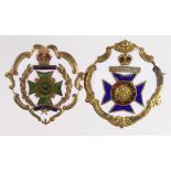 Sweetheart badges (2) white-faced enamel & brass, comprising 8th (City of London) Battn. Post Office