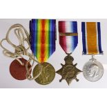 1914 Star Trio with Original Aug-Nov clasp (clasp damaged), named 9910 Pte A Smith 2/Lan Fus. Plus