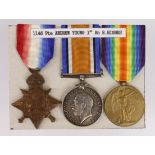 1914 Star Trio to 1146 Pte A Young R.Highlanders. Also served 44th L.A.B. Group H.Q. Received G.S.