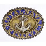 Cloth Badge: Royal Naval Reserve - Military Branch 1863-1918 Full Dress Bullion Embroidered