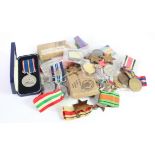 Job lot of various British WW2 Medal, Foreign Medals, etc. (approx 33 medals)