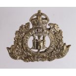 Suffolk Regiment Officers Cap badge KC, unmarked Silver, 3 Towers