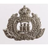 Suffolk Regiment O/R's Cap badge KC w/m, 3 Towers