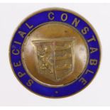 Ipswich Police WW1 Special Constable brass & enamel badge - Maker - J.R. Gaunt, London - scarce (