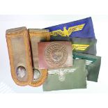 German WW2 matched pair of Africa Korps epaulets with army belt buckle and four uncut sets of breast
