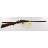 Rook Rifle single shot .22 cal, octagonal barrel 21.5", rolling block action, walnut stock. "V" rear