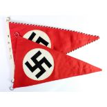 German WW2 NSDAP pennants one dated 1934.