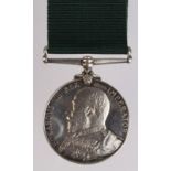 Volunteer Force LS Medal EDVII, impressed (2967 Pte G Allan, 2/V.B.RL.Hrs).