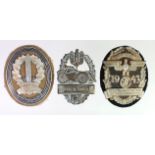 German WW2 motorcycle club badge together with NSKK 1943 badge and one other.