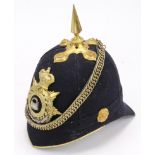 Suffolk Regiment Officers Blue Cloth Helmet, with 1900 Trial Plate