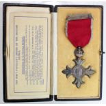 MBE (Civil) in original Royal Mint Case, with Card, reverse of card named 'Capt C W Woods'.