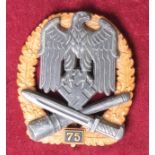 German General Assault badge for 75 Engagements by JFS in impressive fitted case