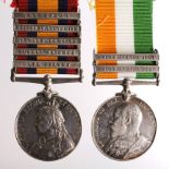 QSA with bars CC/TH/OFS/RoL/Tran named to (29357 Gnr A Chapman 4th M.B.RGA), with KSA and bars