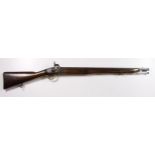 Percussion Carbine, barrel 26" of approx 16 bore, new series side lock, 5" marked Crown over "V.