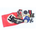German Imperial & Nazi badges etc - Spanish style Black Wounds Badge, German 4 Year Service Medal,