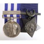 Egypt Medal dated 1882 with Alexandria 11th July clasp (J G Cummings. Coopers Crew HMS Monarch).