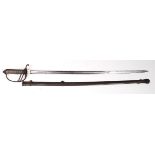 Sword - 1821 Pattern Royal Artillery Officers Sword, slim fullered blade 33", etched decoration