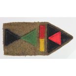 Badge a third Division battledress set of patches, service worn