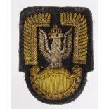Cloth Badge: Polish Air Force Officer’s WW2 bullion embroidered felt cap badge in excellent unworn
