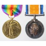 BWM & Victory Medal to 3675 Pte W A King Gloucestershire Regt. Killed In Action 19/7/1916 with the