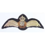 RAF WW2 original Kings Crown Pilot wings in good condition.