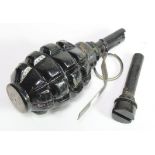 Grenade WW2 Russian F-1 pineapple hand grenade with filling plug deactivated.