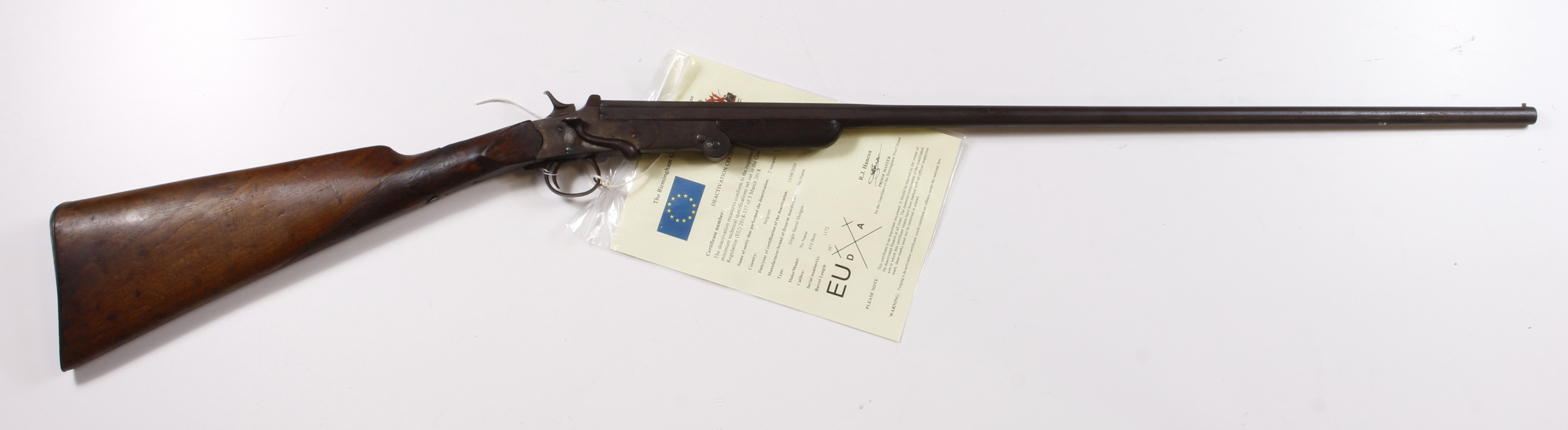 Belgian .410 Poachers folding Shotgun, barrel 26", side leaver folds gun in half for storing in a