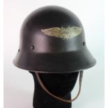 German WW2 Luftschutz Civil Defence helmet with good decal converted from Czech helmet.