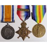 1914 Star Trio with copy Aug-Nov clasp, named L-9796 L/Cpl H T Omer 4/Midd'x R. (Pte on Pair).