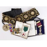 Miniature Medal group mounted as worn - DSO GV, 1915 Star Trio with MID and Croix de Guerre 1914-